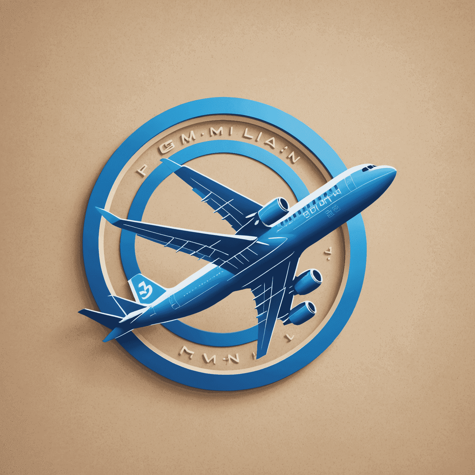 Gmqn Travel Logo - A stylized airplane icon with the company name in electric blue