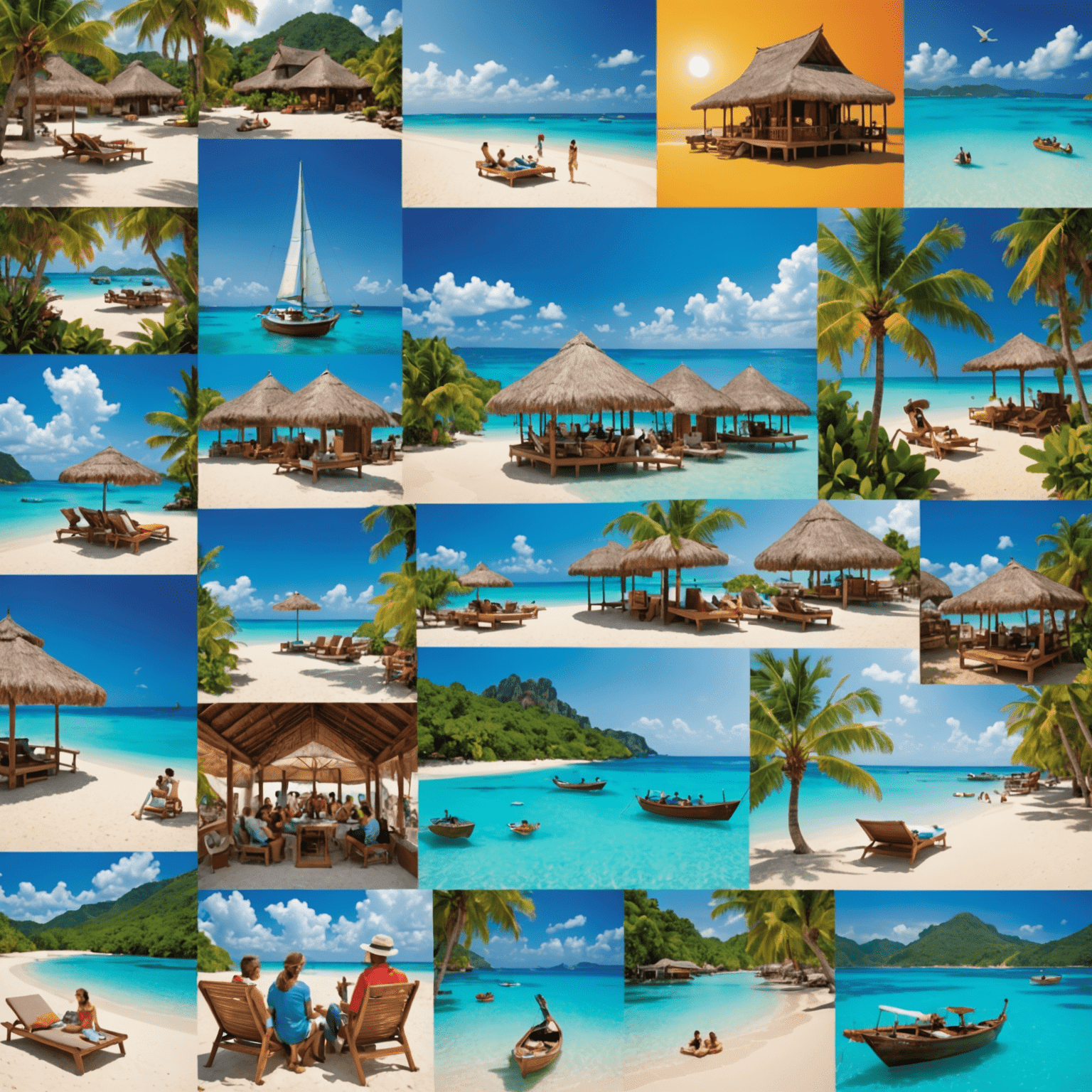 A collage of happy Gmqn customers enjoying their dream holidays at various destinations